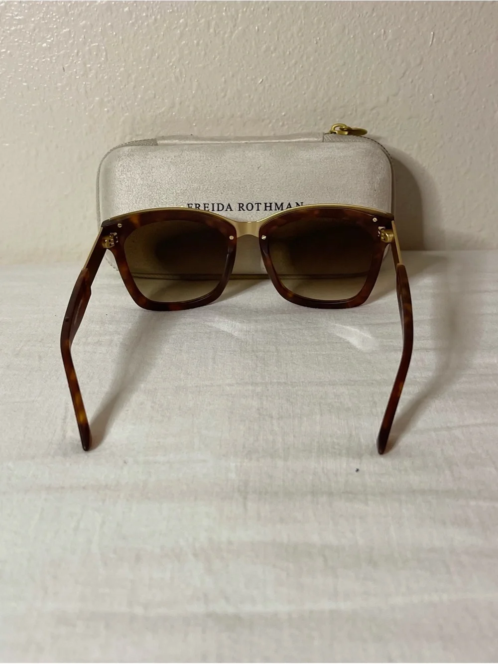Freida Rothman Women's MadisonTortoise Sunglasses with Gold Bridge